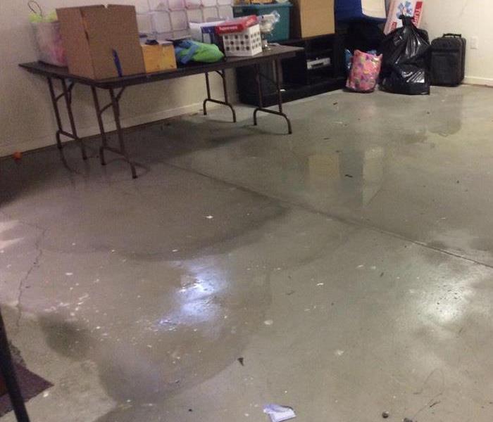 flooded basement floor.